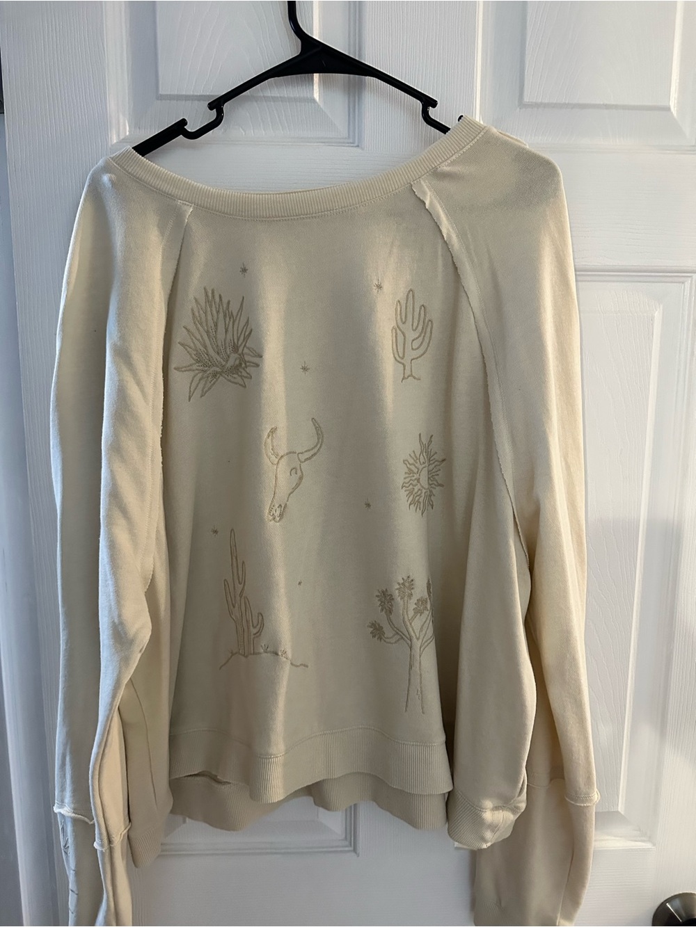 Women's Cream Desert Embroidered Sweatshirt - Unbranded